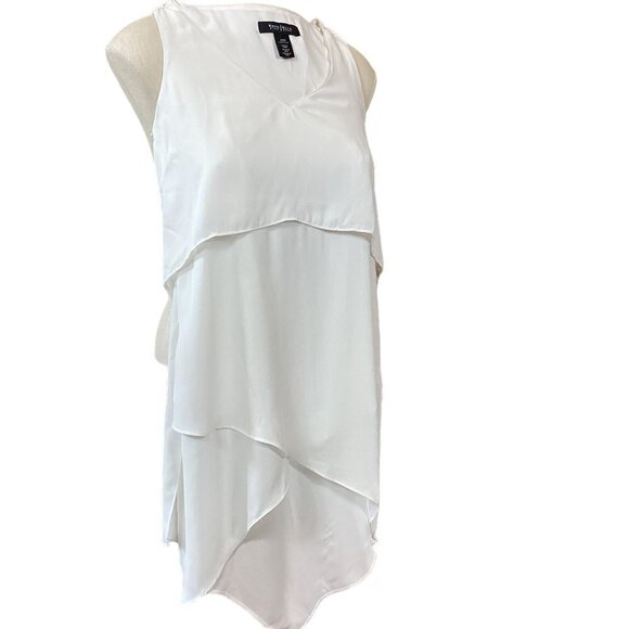 WHBM/White House Black Market Petal Back Tiered Tunic Sz XXS Crema White 254C - Picture 2 of 11